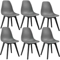 En.casa Eetkamerstoel Lendava 83x54x48 cm set van 6 grijs en zwart