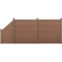 Neu.holz HKC Schuttingpanelen set vierkant/schuin 183x451cm bruin