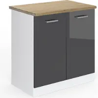 Vicco R-Line Wastafelkast – 80 cm, WB Eik Antraciet Hoogglans
