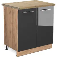 Vicco Fame-Line Wastafelkast – 80 cm, WB Eik Antraciet Hoogglans
