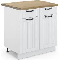 Vicco Fame-Line Keukenonderkast – 80 cm, WB Eik Wit Landhuis