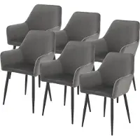 En.casa Eetkamerstoel Hollola set van 6 donkergrijs []