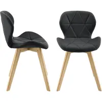 En.casa Eetkamerstoel Almhult 81x57x49 cm set van 2 zwart