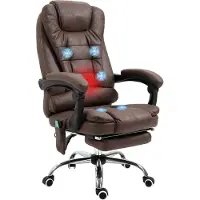 Vinsetto massage bureaustoel - microvezelstof - 65x70x119cm - bruin