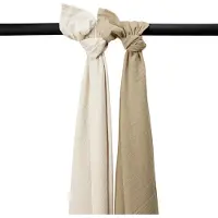 Meyco Baby Uni swaddle - 2-pack - pre-washed hydrofiel - soft sand/taupe - 120x120cm