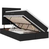 vidaXL Opslag bed met matras met hoofdeinde Zwart 120 x 200 cm Stof