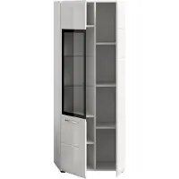 Xonox Home Ice vitrinekast 1 deur, 1 glazen deur wit, hoogglans wit.