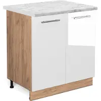 Vicco Wastafelkast Fame-Line Wit Hoogglans 80 cm , WB Marmer, Model 45978