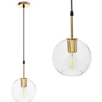 Toolight Gouden hanglamp - elegant design - hoogwaardig glas - veelzijdig gebruik - 1 lichtpunt - E27 fitting