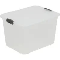 BranQ Velur 30L opbergbox met deksel, transparant