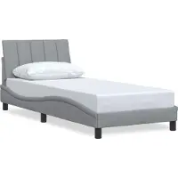 vidaXL Bedframe zonder matras "Hanko" 90x190 cm stof lichtgrijs