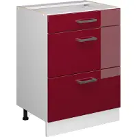 Vicco R-Line Keukenonderkast – 60 cm met laden, zonder werkblad Rode hoogglans