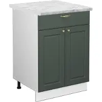 Vicco Keukenonderkast Fame-Line Groen-Goud Landhuis 60 cm met lade, WB Marmer, Model 46844