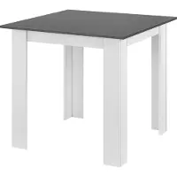 En.casa Eettafel Algermissen, 80x80x76 cm, geschikt voor 4 personen, vierkant, spaanplaat, donkergrijs/wit