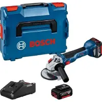 Bosch GWS 18V-10 Accu Haakse Slijpmachine 18V met 2 x accu GBA 4.0Ah in L-Boxx - 06019J4007