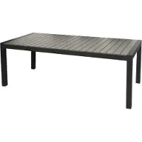 Ebuy24 Garp tuintafel, incl. 2 inlegplaten 223-343 cm zwart/grijs.