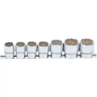 Bgs Doppenset, twaalfkant aandrijving vierkant 12,5 mm (1/2") SW 20 - 32 mm 7... (1/2")