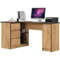 Akord Hoekbureau Links B20 / Computerbureau / Computer Tafel / Bureautafel Links / Craft Eik / 155 x 77 x 85 cm