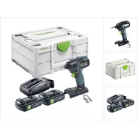 Festool TID 18-Basic accu-slagmoersleutel 18 V 180 Nm 1/4" + 2x oplaadbare accu 3,0 Ah + lader + systainer