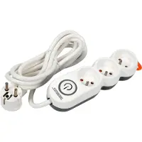 Sthor 72351 - Stroomrail - 3 Gaten - 3m - Aarde - Schakelaar