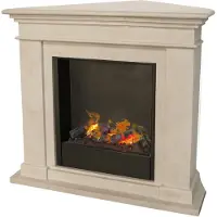 Xaralyn stoomhaard - Kos-Corner EC6 - wit natuursteen - met afstandsbediening - Opti-Myst elektrische haard - inclusief inbouwhaard - decoratieve haard - hoekhaard