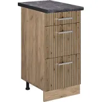 Vicco R-Line Keukenonderkast – 40 cm met laden, WB Antraciet Artisanaal eiken