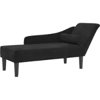 vidaXL Chaise longue met kussens fluweel zwart