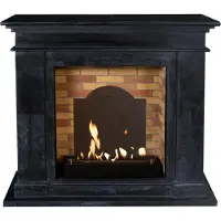 Xaralyn Ethanolhaard - Model BME-SBU - Zwart natuursteen - 3 kW verwarmingscapaciteit - Inclusief schoorsteenmantel en inbouwhaard - Decoratieve haard