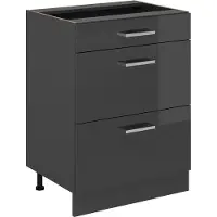 Vicco R-Line Keukenonderkast – 60 cm met laden, zonder werkblad Antraciet Hoogglans