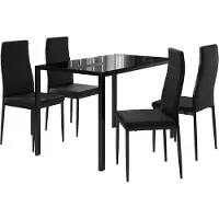 Vicco Eettafel set Grand Zwart 120 x 75 cm Set van 4, Model 40758