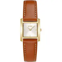BOSS quartz bruin dames horloge met zilverkleurige & leren band