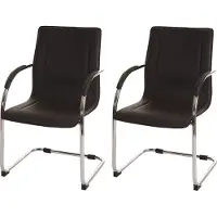 MCW Set van 2 vergaderstoelen Samara, bezoekersstoel sledemodel ~ bruin