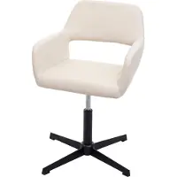 Mendler Home office bureaustoel -A50 IV, woonkamer bureaustoel + eetkamerstoel ~ kunstleer crème, zwart onderstel