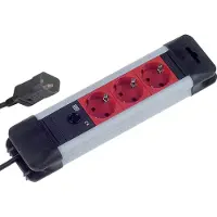 Bachmann stekkerdoos 3x geaarde stopcontacten, Stoomkabel connector C14, 2 m
