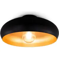 B.K.Licht Retro plafondlamp, zwart-goud, voor woonkamer, hal, slaapkamer, fitting E27