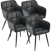 En.casa Eetkamerstoel Birmingham set van 4 fauteuils 81x57x53 cm zwart []