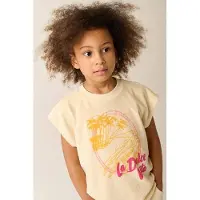 Tumble 'n dry T-shirt lichtgeel Meisjes Badstof Ronde hals Meerkleurig - maat 110