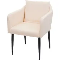 MCW Eetkamerstoel -H93, keukenstoel fauteuil stoel ~ kunstleer crème-beige