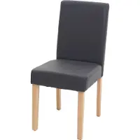 MCW Littau eetkamerstoel, keukenstoel, kunstleer ~ grijs mat, lichte poten