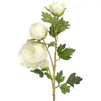 Viana Kunstpioenrozen met 3 bloemen Wit Crème 81cm 2st, 2 Stück