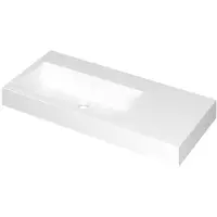 Ink Momento Meubelwastafel 100x45cm Polystone - Links - Zonder Kraangat - Mat Wit - 8718835160081 - Rechthoekig - Wastafels, Meubelwastafels