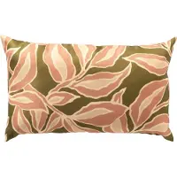 Textino - ELARA - buitenkussen 30x50 cm - bladmotief - Muted Clay - roze, groen, beige
