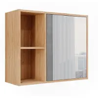 Vicco Badkamerspiegelkast Lucie Bamboe 54 x 44.5 cm met spiegel, Model 50121