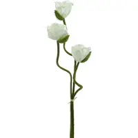 Viana Kunstbloem Kunstbloem Poppy Corn Rose Wit L55/60/70cm Set van 3, 3 Stü