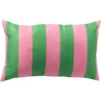 Textino - APOLLO - buitenkussen 30x50 cm - gestreept - Kelly Green - groen, roze