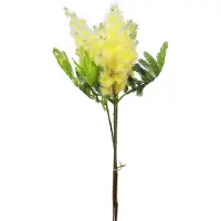 Viana Kunstplant Zilver Acacia Mimosa Geel Bloeiend 53cm 3 Stuks