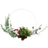 Viana Decoratieve krans eucalyptus, bessen en kegels kunstmatig Ø30cm