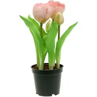 Viana Kunstbloemen in Pot Kunsttulpen Roze Geel 22,5cm