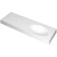 Ink Smooth Meubelwastafel 140x45cm Polystone - Rechts - Zonder Kraangat - Glans Wit - 8718835157609 - Rechthoekig - Wastafels, Meubelwastafels