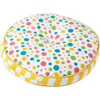Homescapes kindervloerkussen rond 100% katoen met polyester vulling kleurrijke stippen Ø 43 cm